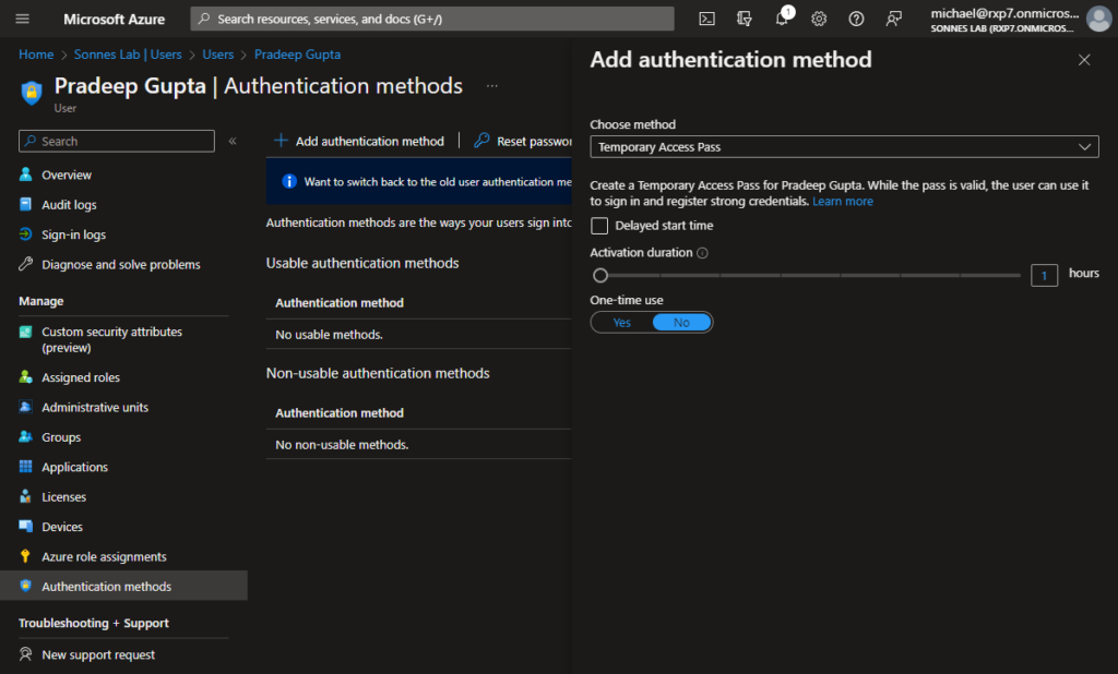 Secure Authentication Method Provisioning With Temporary Access Pass Blog Sonne´s Cloud